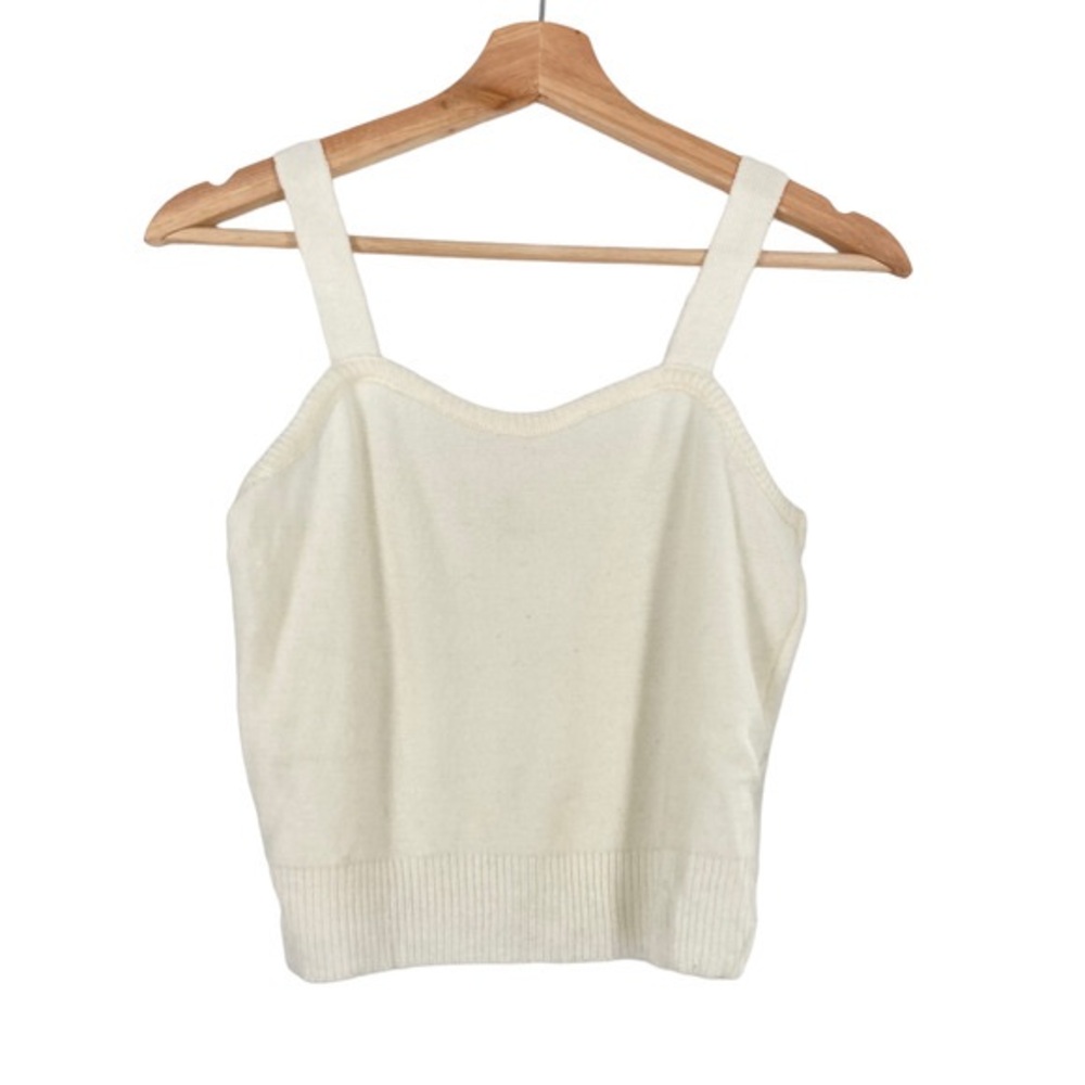 BP. Nordstrom Knit Tank Sweater Top in Cream Crop- Small